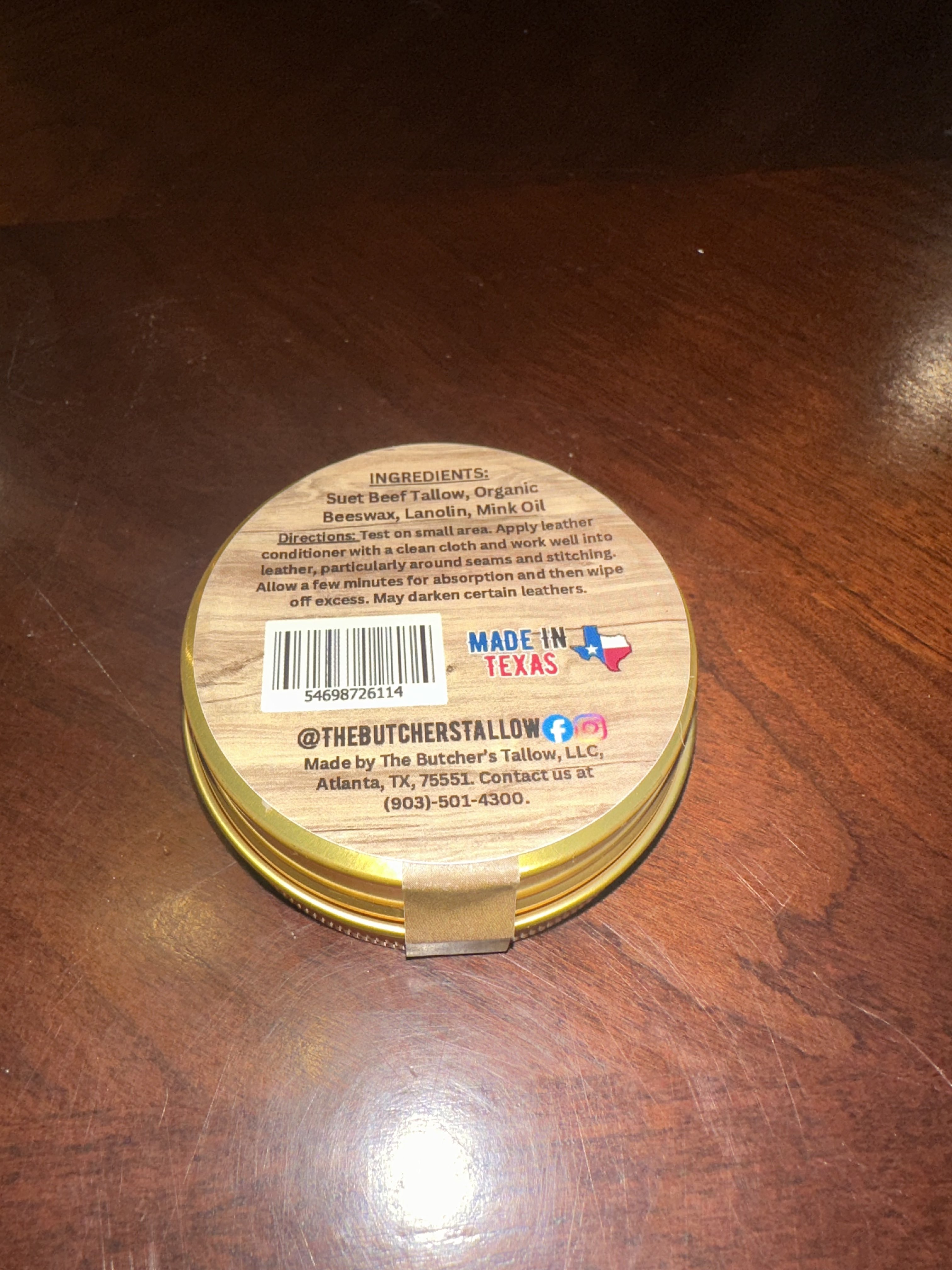 Tallow Leather Conditioner - Back